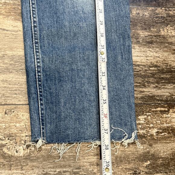 Everlane Jeans Womens 30 The Cheeky High Rise Japanese Blue Denim Raw Hem NEW - Picture 9 of 11